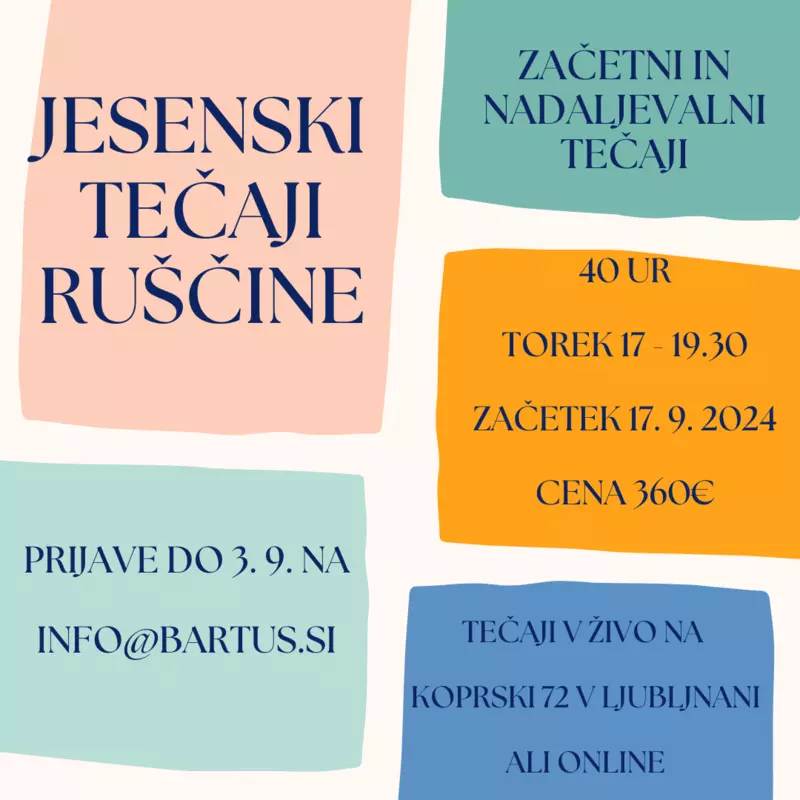 Jesenski tečaji ruščine